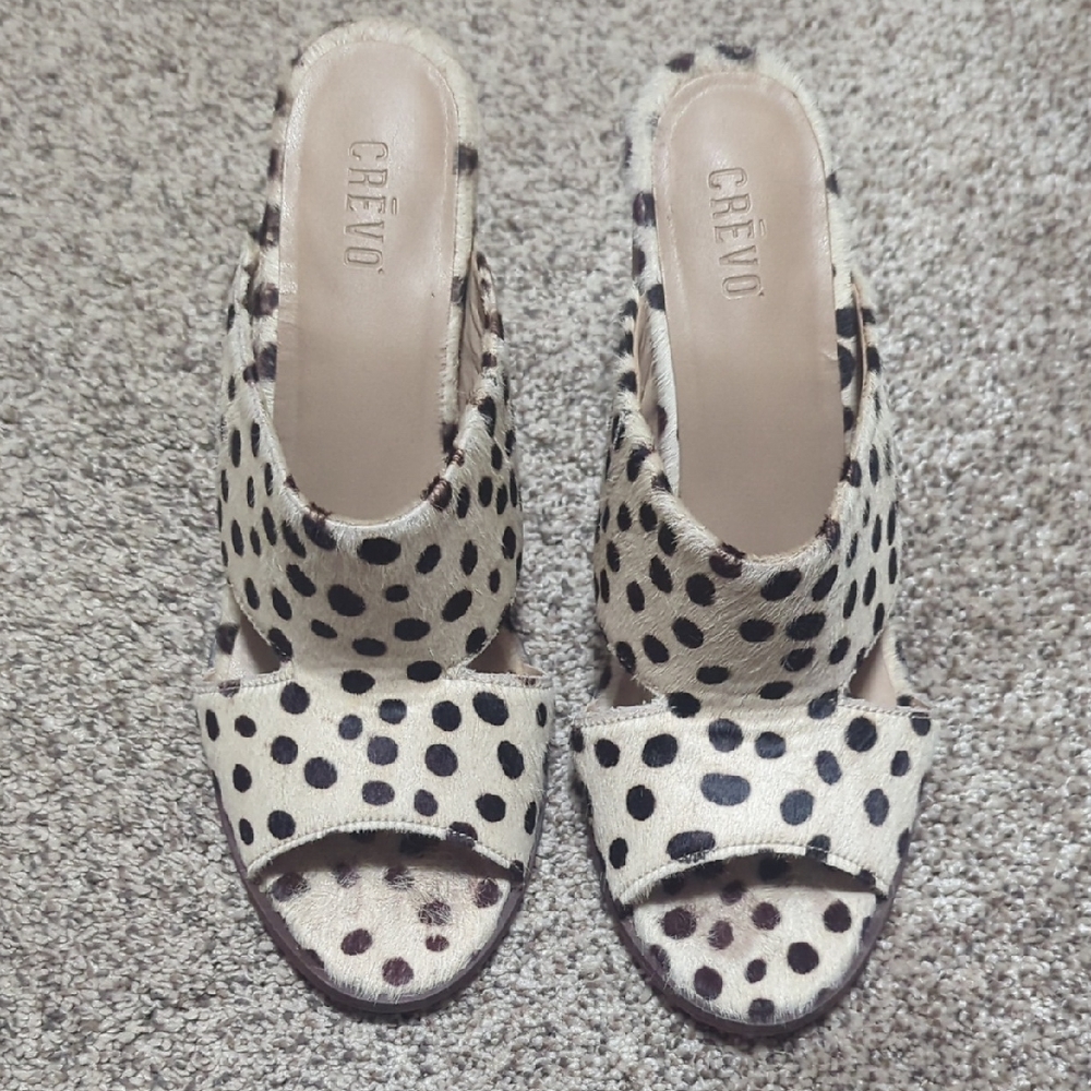 Crevo Dee Genuine Calf Hair Heeled Sandals